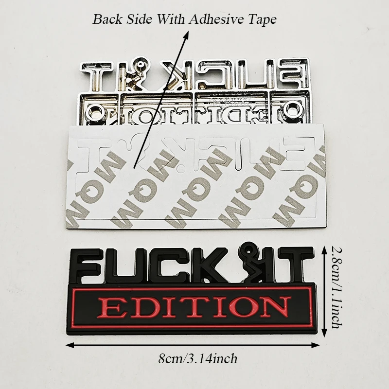 ثلاثية الأبعاد طبعة FUCKIT شعار ملصق شارة درابزين مضحك الشارات سيارة شاحنة استبدال الباب الديكور لسيارة عالمية SUV #4