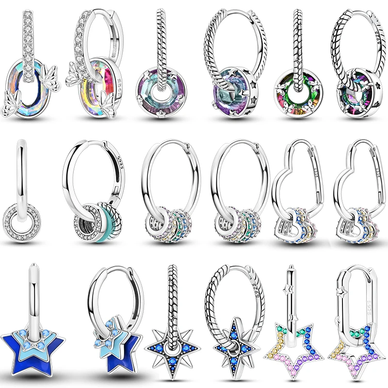 

Серьги-кольца из стерлингового серебра 925, звездный свет, круглые серьги-кольца из змеиной кости для женщин, модные ювелирные изделия на день рождения, подарок