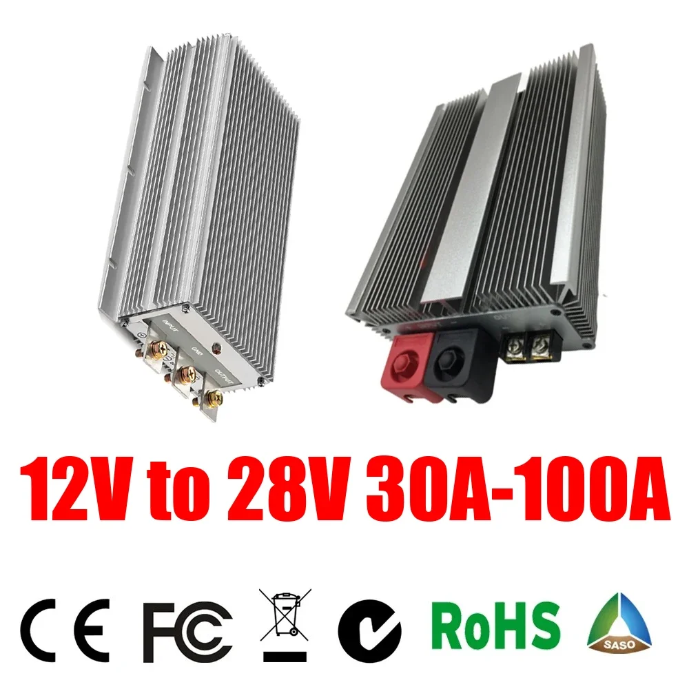 12V to 28V 30A-100A Booster Converter 12V DC to 28V DC 12V-28V Step-up Voltage Regulator 12 Volt to 28 Volt Power Supply CE