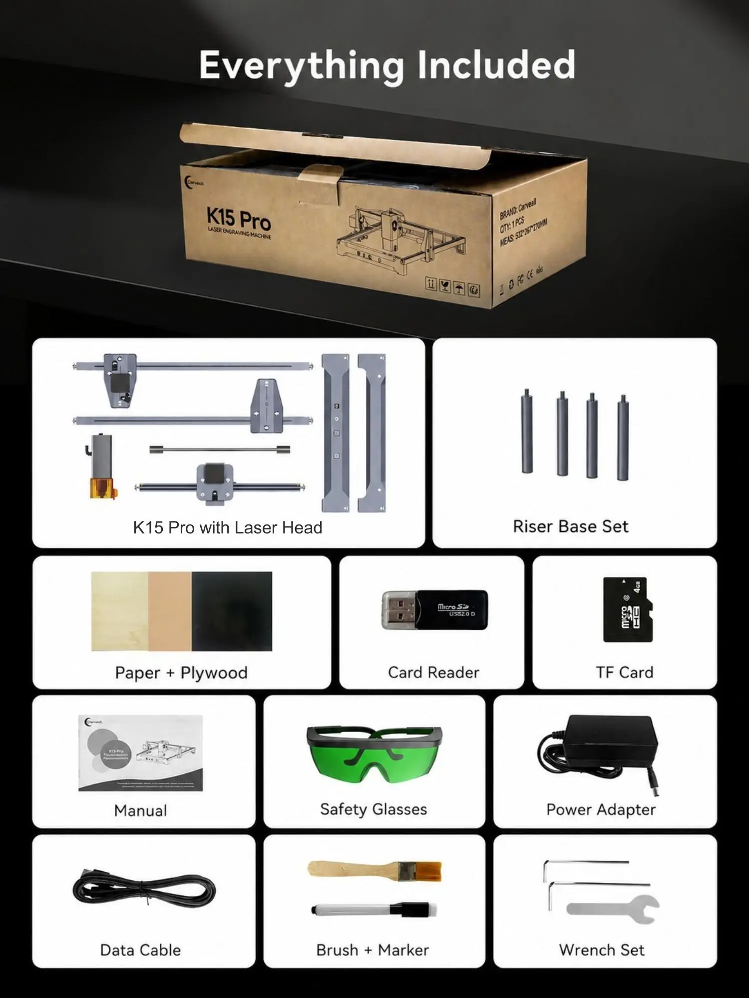 Carverall K15 Pro Lasergravurmaschine 7W 12W mit Luftunterstützung Wabenrotor 1W 1064nm IR WiFi USB App LightBurn Kompatibel – Detail 14