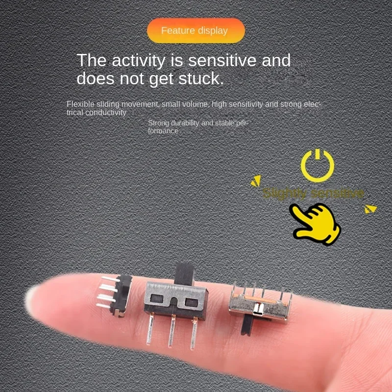 Toggle Switch Single Row Direct Plug Patch Horizontal Small Miniature Power Switch Sliding Gear Fluctuation Band 2/3/4Gear-3P-8P
