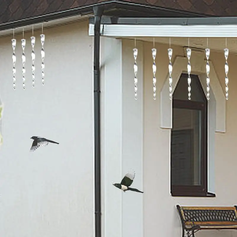 Bird Wind Twisting Scare Rods 10X Reflective Bird Rods Outdoor Decorative Glossy House Control Reflectors For Outside To Keep