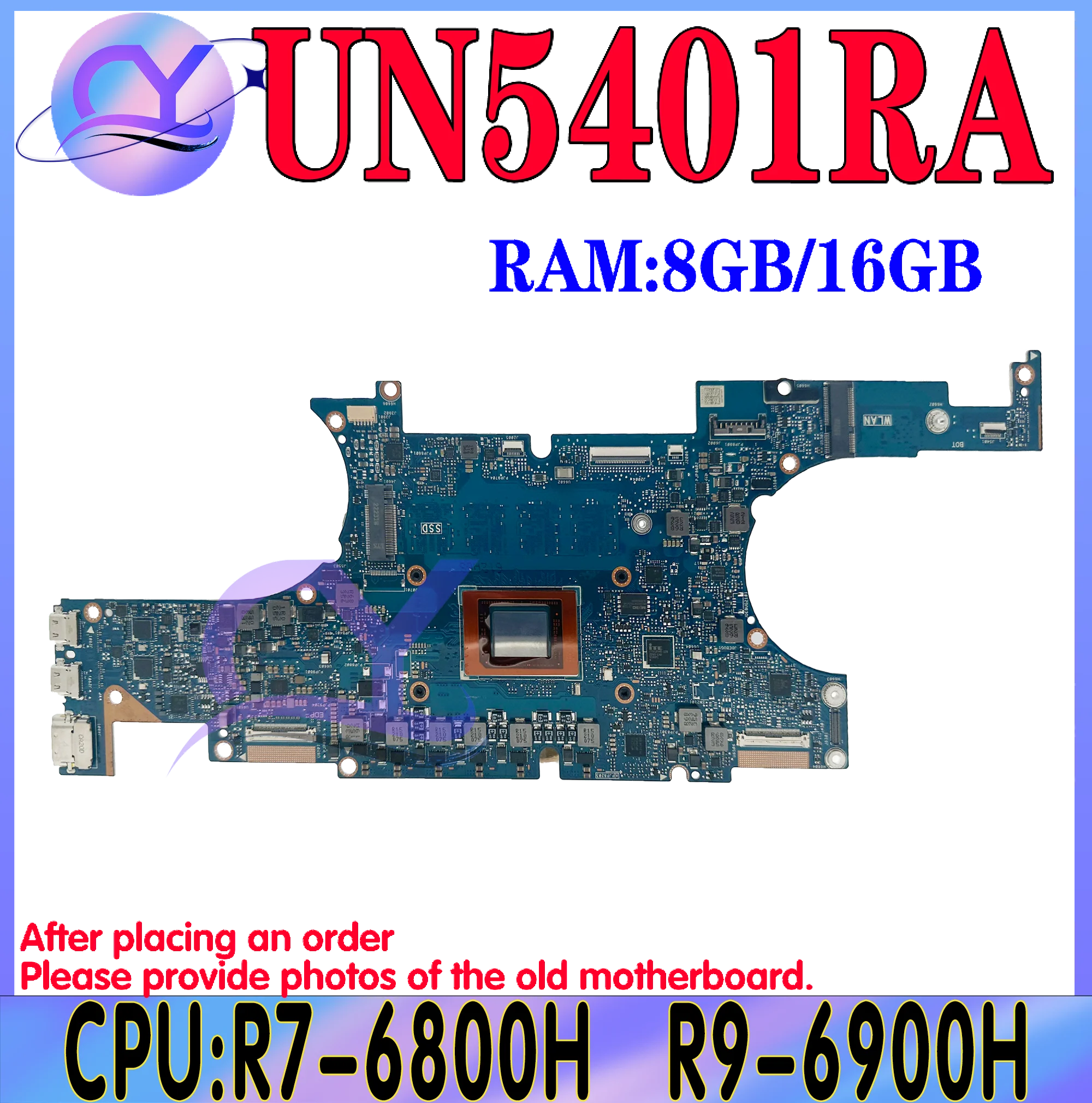 

KEFU UN5401RA Mainboard For ASUS UN5401 UN5401R RM5401RAUM5401RA BM5401RA Laptop Motherboard R7-6800H R9-6900HX RAM-8GB/16GB UMA