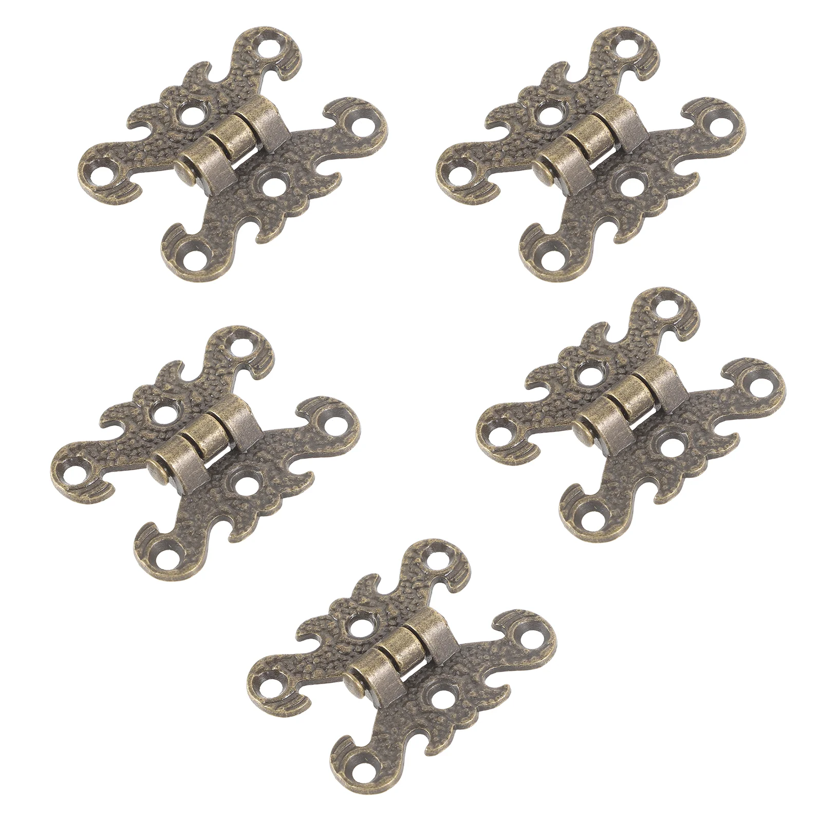 

5 Pcs Small Hinge Vintage Hinges for Cabinet Doors Shelf Brackets Zinc Alloy Kitchen