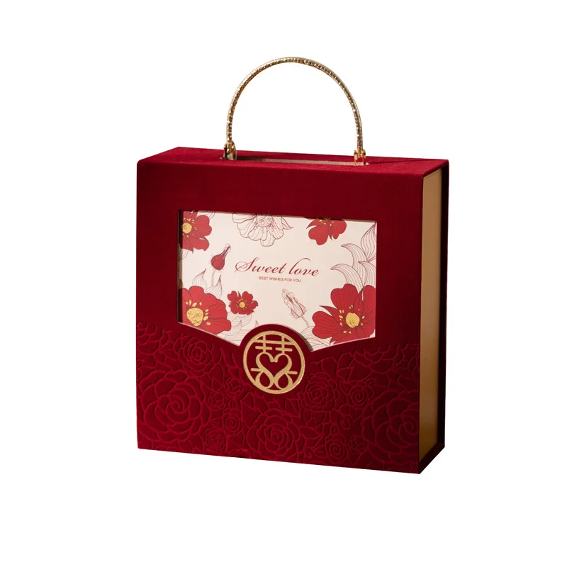 portable hard , flannel gift  wedding whole box.