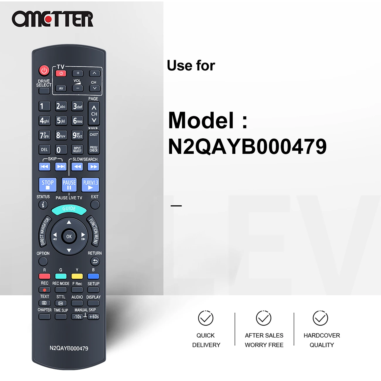 New N2QAYB000479 For Panasonic Blu-ray DISC RECORDER IR6 Remote Control DMRBW780