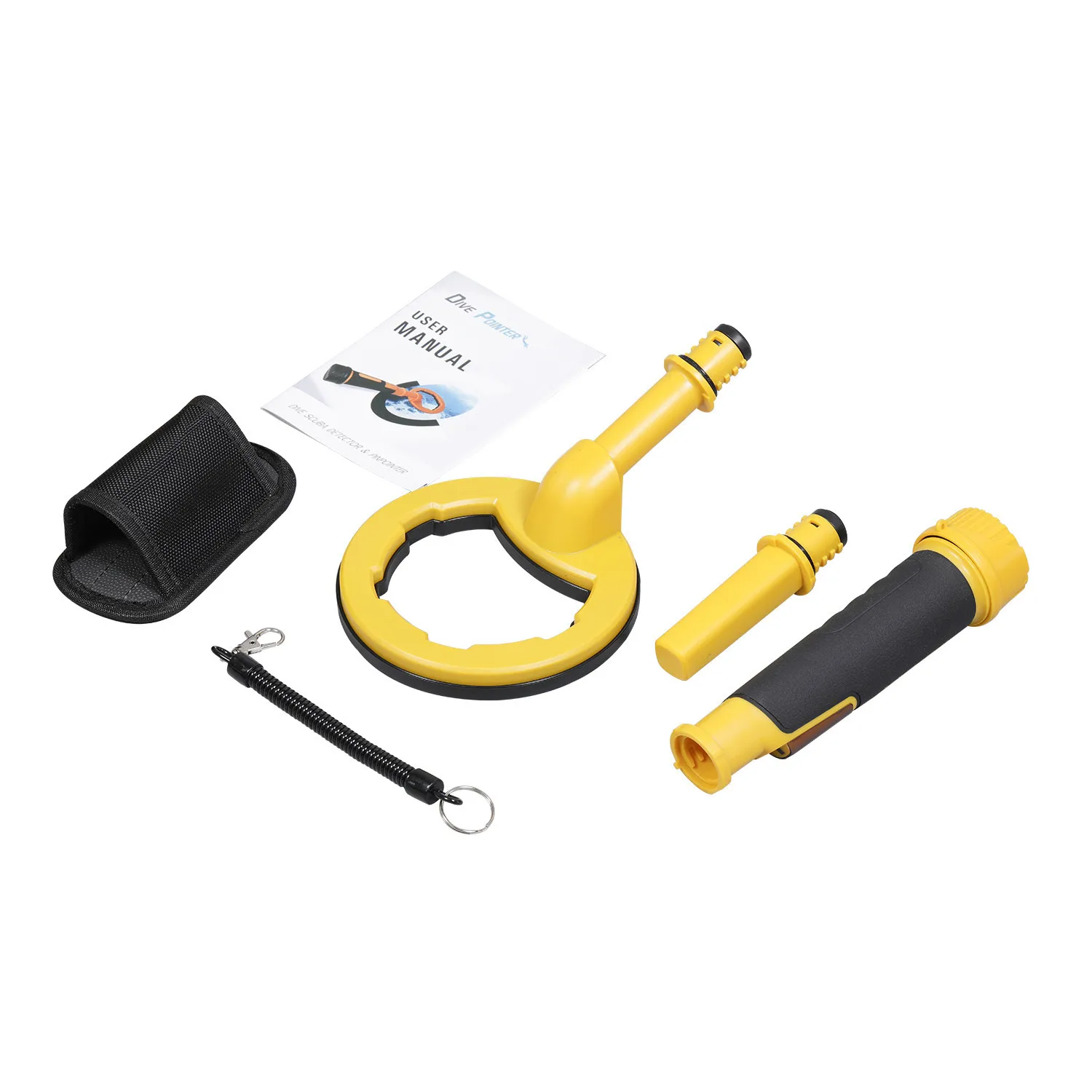 2-in-1 IP68 Waterproof Handheld Metal Detector & Pinpointer Underwater Pulse Dive Metal Finder for Treasure Hunting