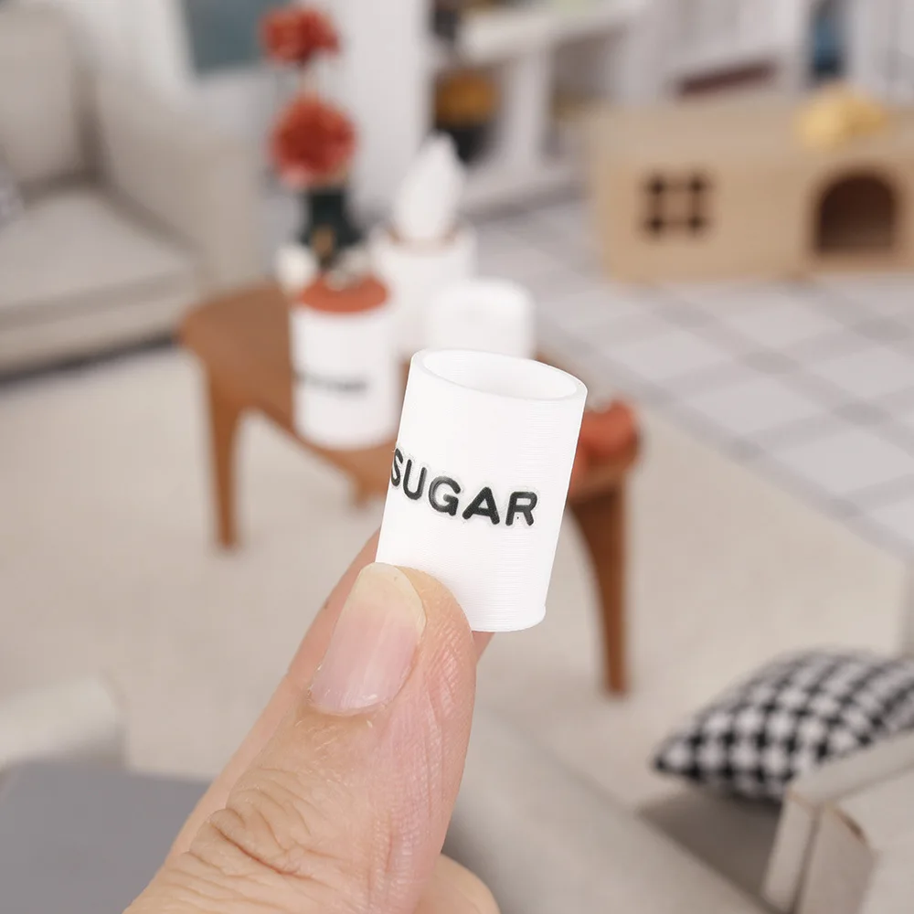 3Pcs Realistic Mini Coffee Sugar Tea Canister Set,Simulation Kitchen Storage Jar Model for Diorama,Scene Layout Decor