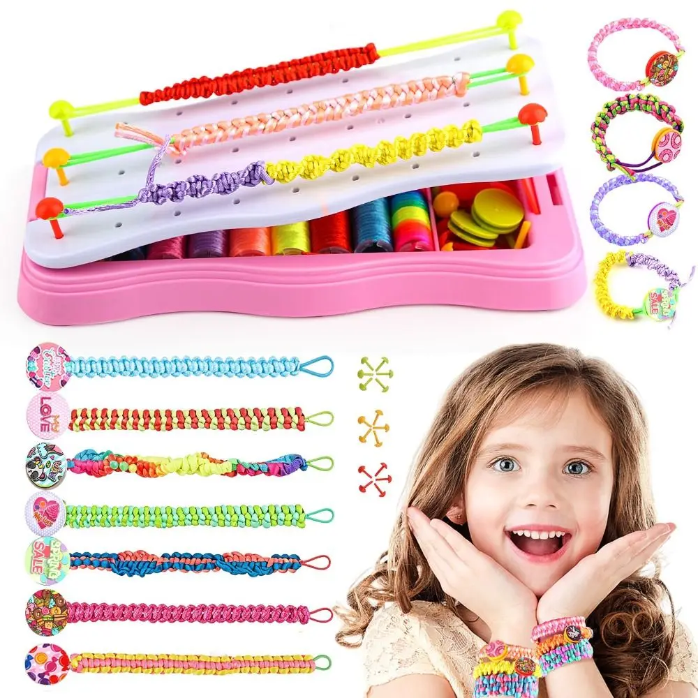 

Crafts for Girl DIY Friendship Bracelet Kit Portable Good-looking Bracelet Making Kit Loom Bracelet Kit Gift