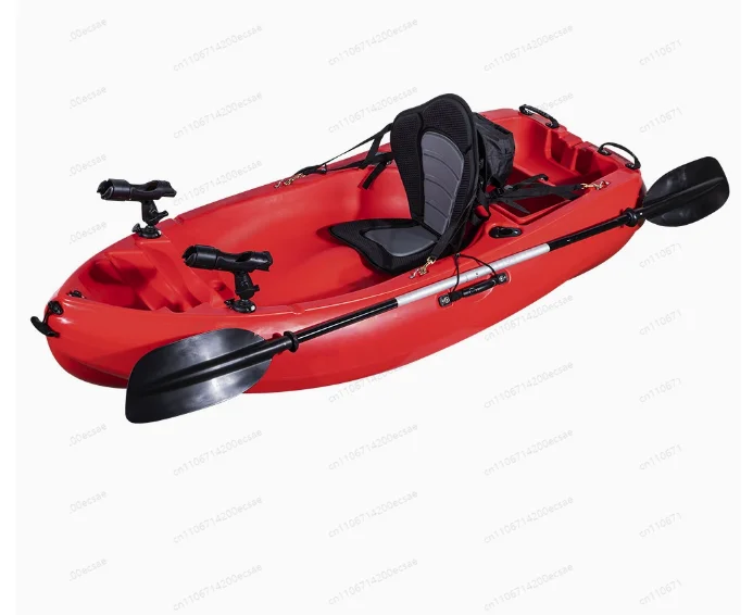 Single Fishing Kayak 2M Plastic Rowing Boat Rotational Moulding Small Dinghy with Paddle for Water Play