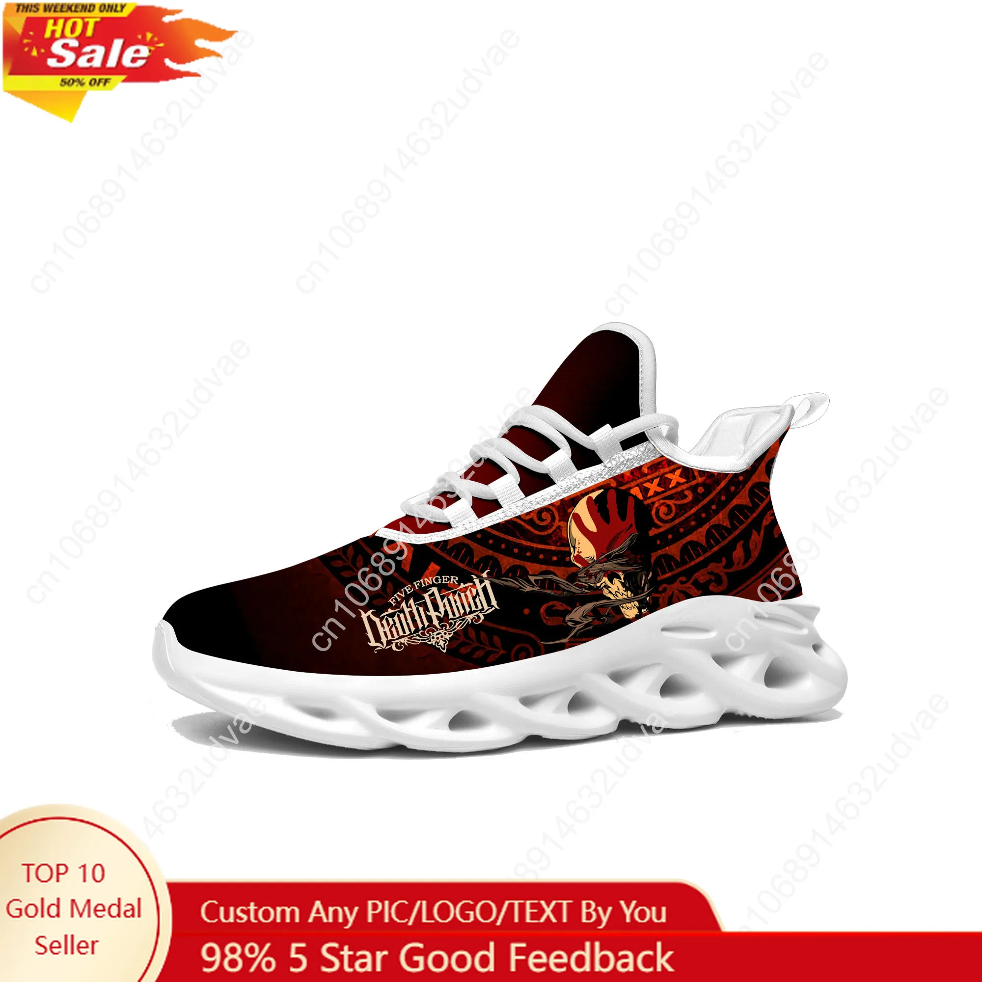 

Five Finger Death Punch Sports Sneakers Mans Womans Running Shoes Sneaker Lace Up Mesh Footwear Tailor Made Shoe White