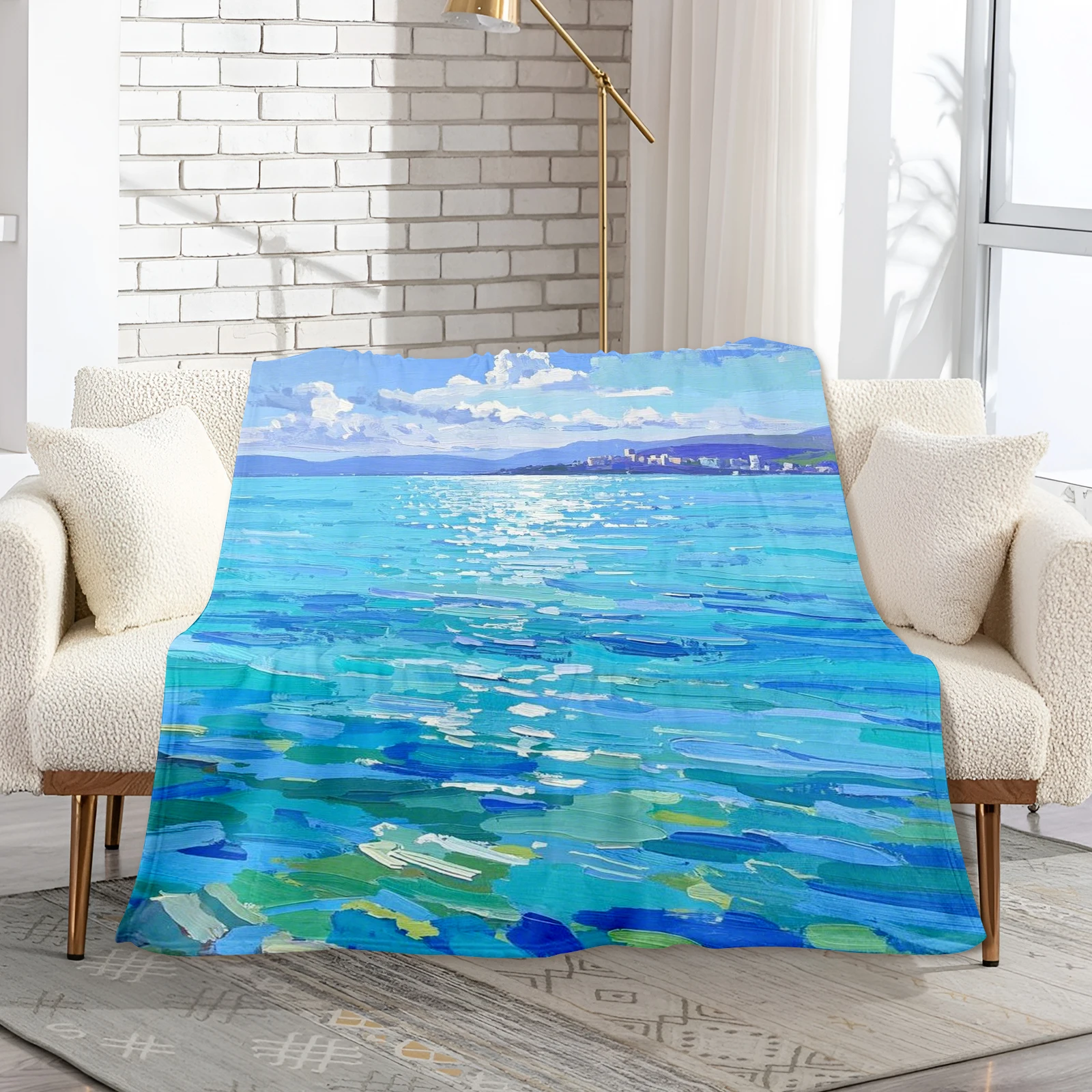 Oil Painted Water Surface Blanket Perfect For Gifting To Kids Adding Artistic Touch To Home Decor