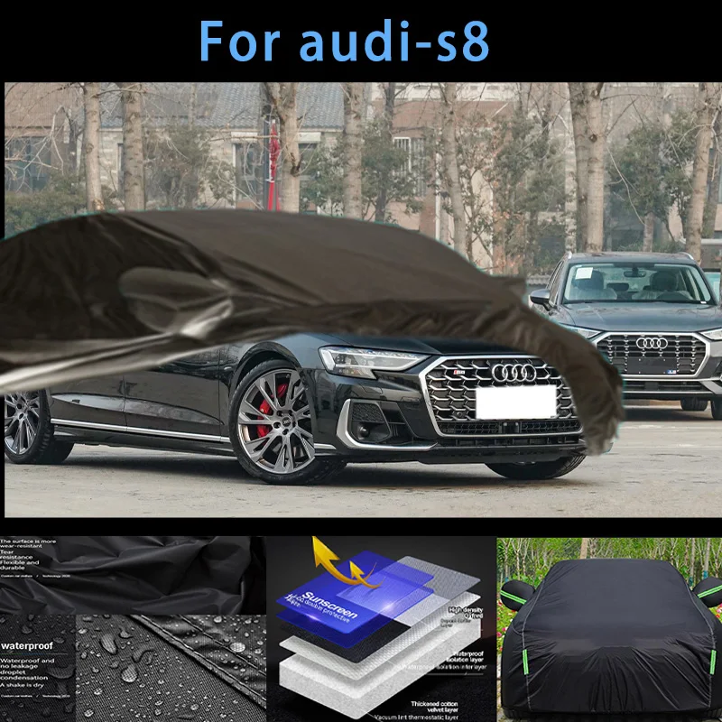 

For audi-s8 Outdoor Protection Full Car Covers Snow Cover Sunshade Waterproof Dustproof Exterior Car accessories