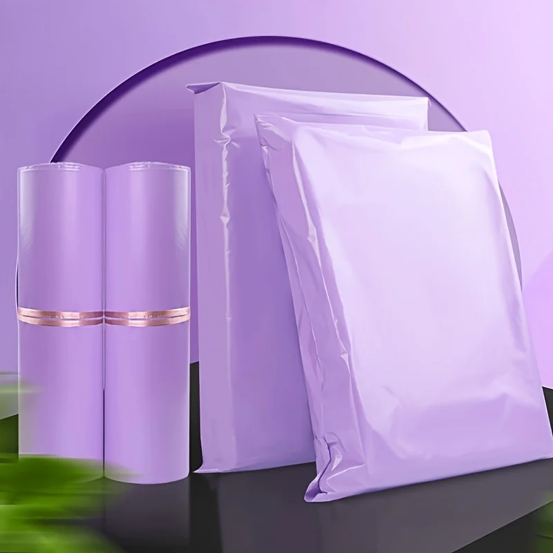 

33 Pcs Purple Poly Mailers Self-Seal Shipping Bags, Uncoated Reusable Polyethylene Mailing Envelopes with Adhesive Strip, Waterp