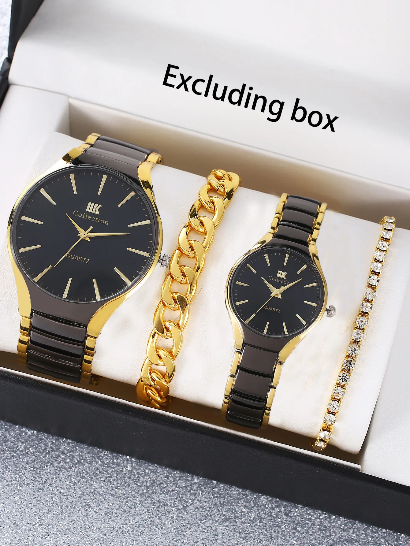 4-piece exquisite and versatile women's watch set, fashionable quartz watch, casual steel strip watch, women's watch set