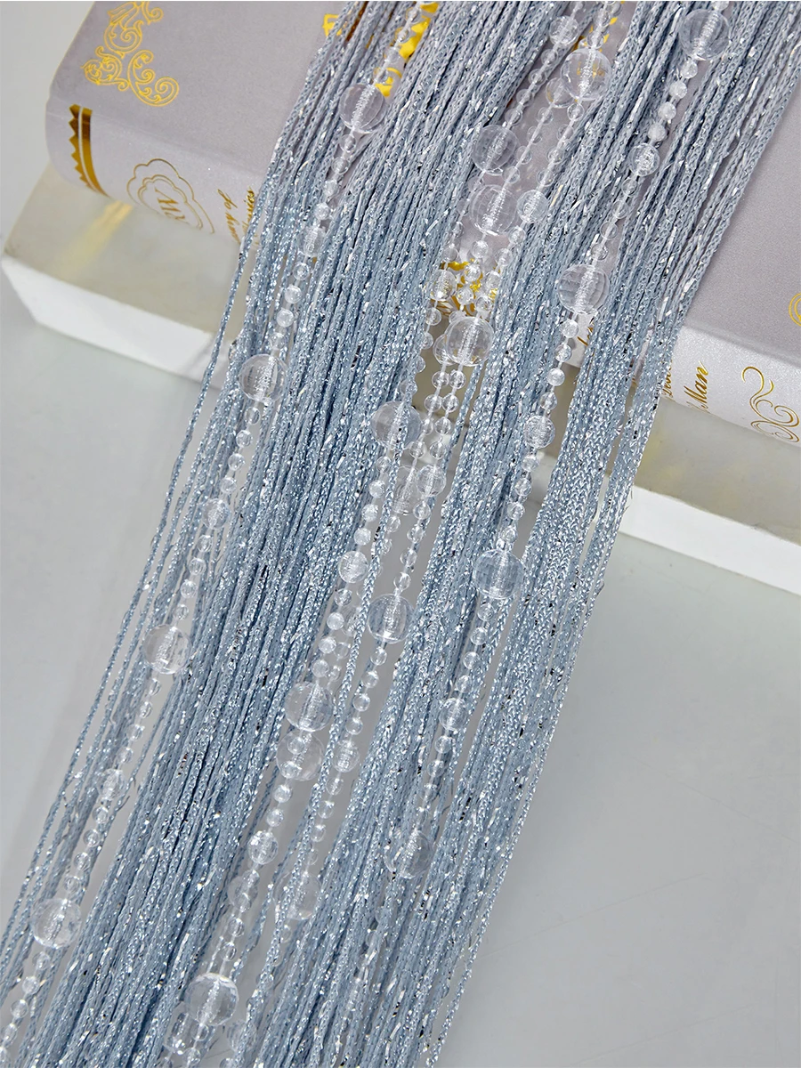 

Crystal bead string curtain 1X2 M Tassel fringe door curtain for white salon and sheer wedding decoration living room divider