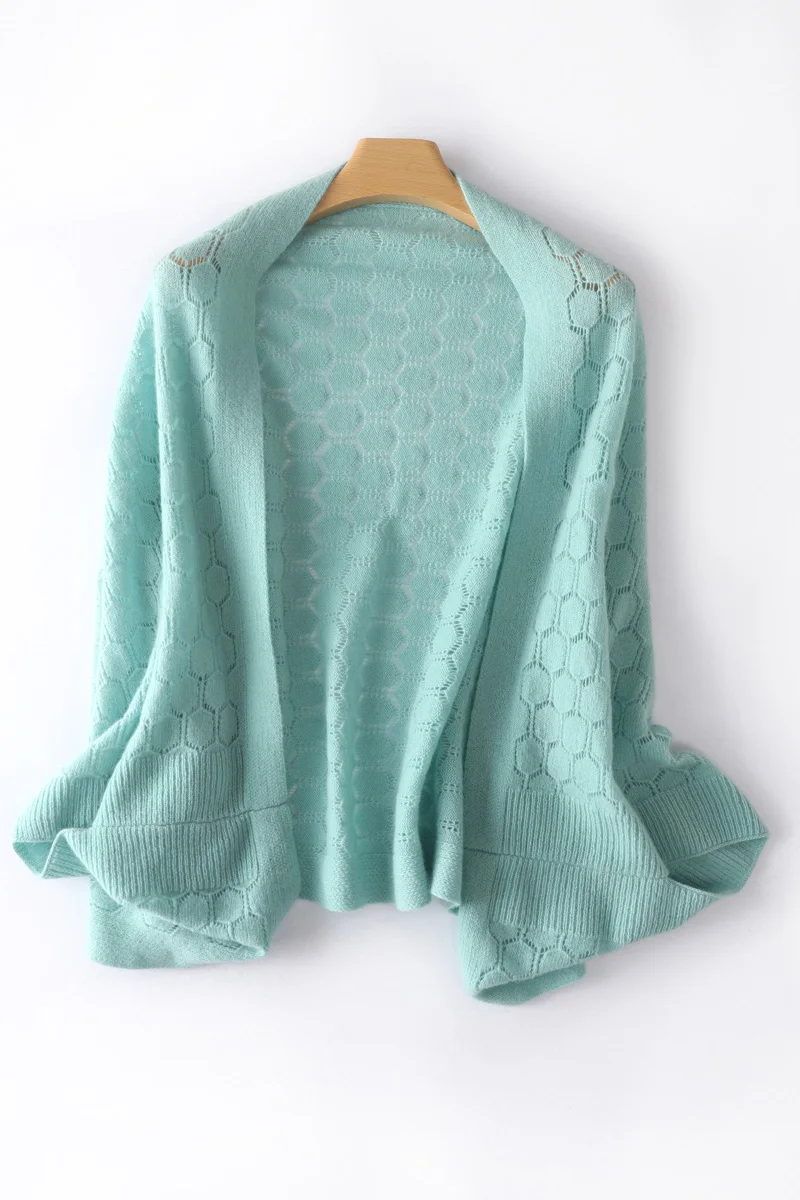 Cashmere shawl women loose slim diamond multifunctional fashion Joker knit cloak coat.