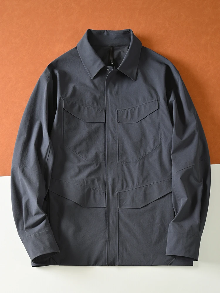 

Мужская легкая водонепроницаемая куртка ell Jaet, осенне-весенняя рабочая одежда с откидным воротником, тактическое стеганое пальто с рисунком птицы