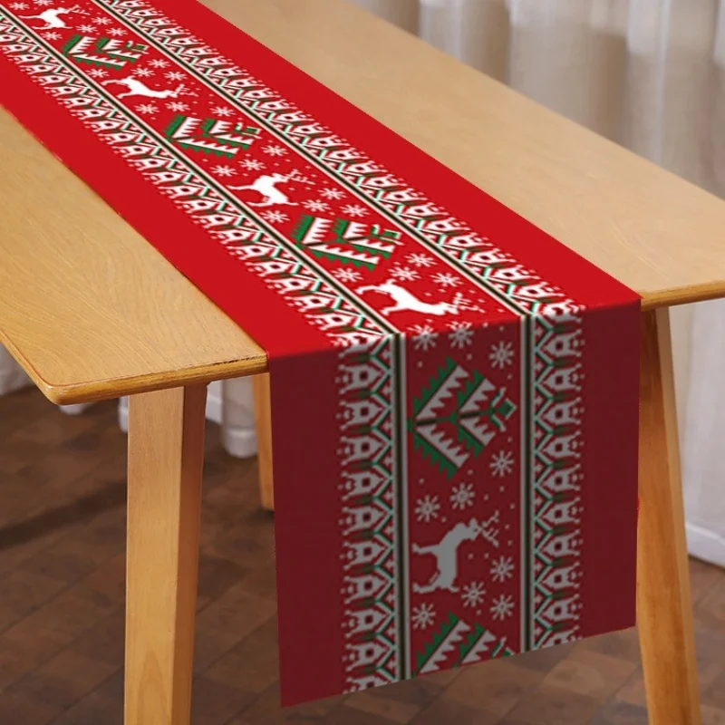 

Bohemian Halloween red print Christmas element table runner new Christmas party tablecloth suitable for indoor and outdoor holid