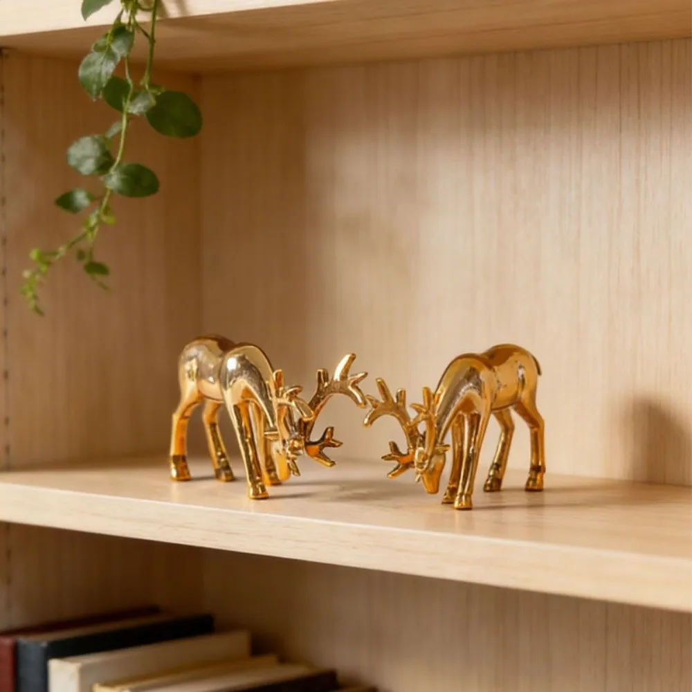 Creative Deer Desktop Ornament Sitting/Standing Position Cute Reindeer Sculpture Modern Durable Elk Figurine Mantle Display