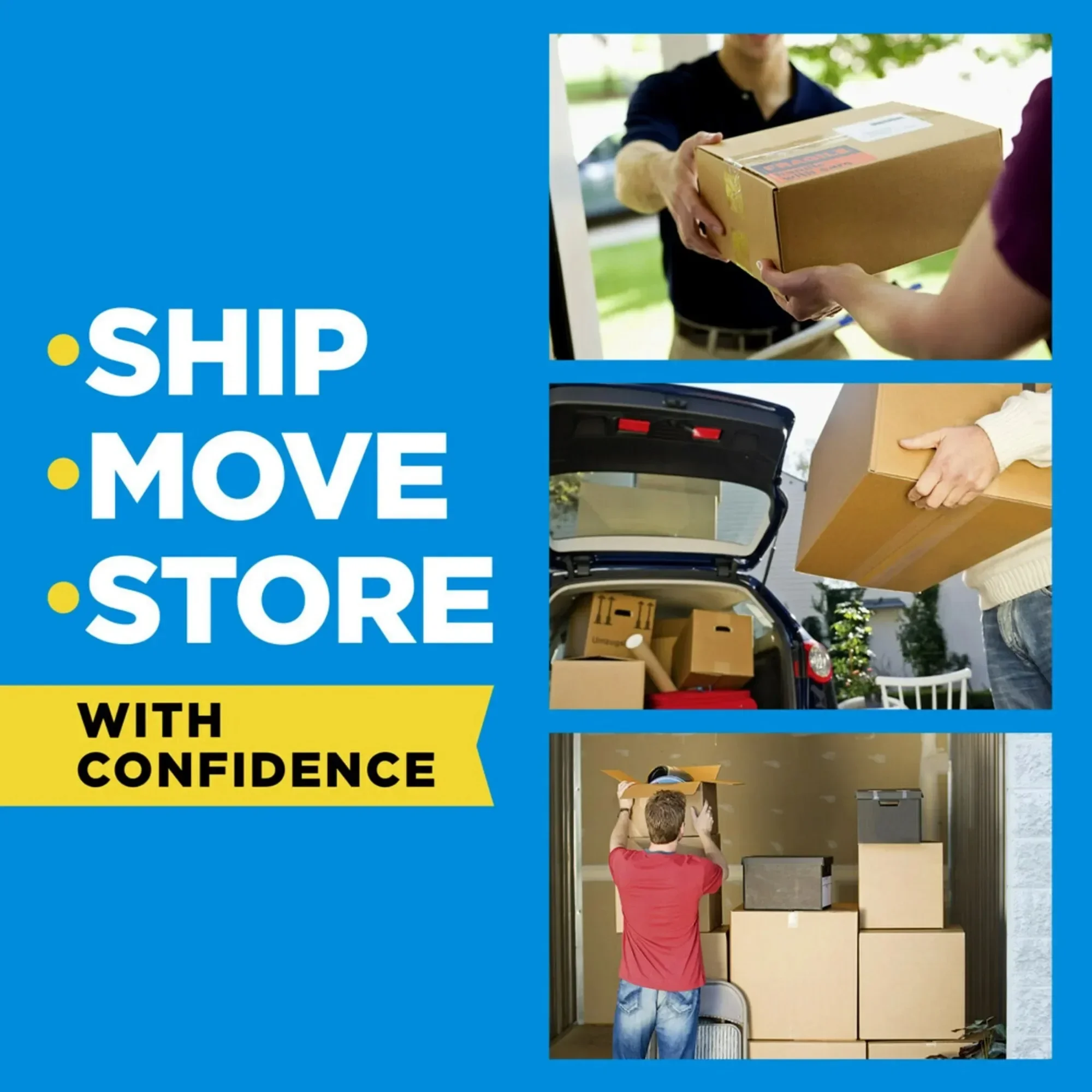 (3 عبوات) شريط تغليف عالي التحمل، 1.88 بوصة × 54.6 ياردة، شفاف، 1 لفة