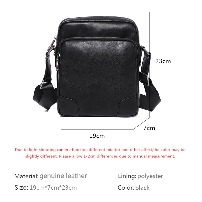 Natural Genuine Leather Men Bag Flap Soft Leather Shoulder Bags Small Male Crossbody Bag First Layer Cowhide Messnger Bags