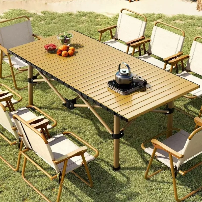Outdoor camping tables and chairs, folding egg roll tables, picnic tables, portable tables and chairs integrated complete set