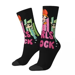 Crazy compression Charming Sock for Men Harajuku Powerpuff Girls Seamless Pattern Crew Sock Novelty