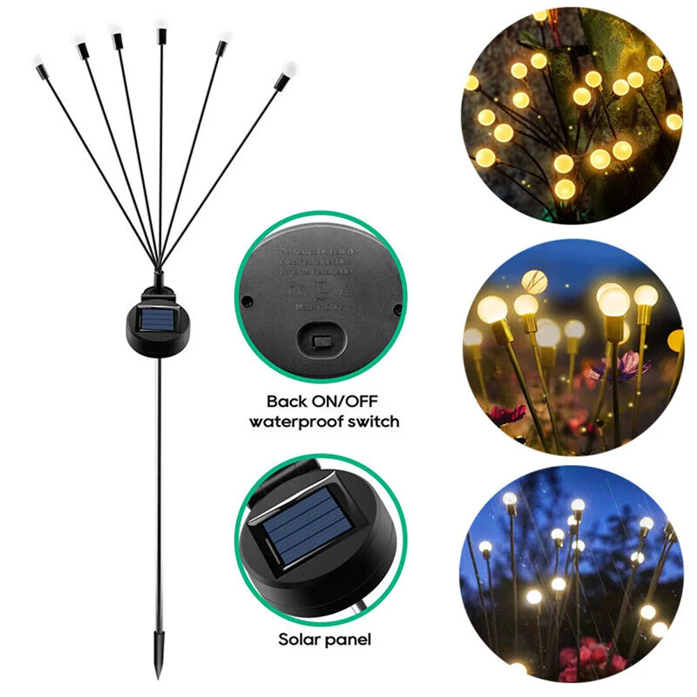 Solar LED Light Outdoor Garden Decoration Landscape Lights Firework Firefly Lamps Country Yard Patio Pathway Decor Lamp