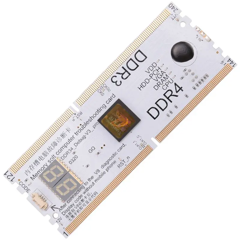 Memory Slot DDR3/DDR4 Diagnostic Analyzer Test Card Computer Diagnostic Card Notebook For DDR3/4 Repair-AEF7