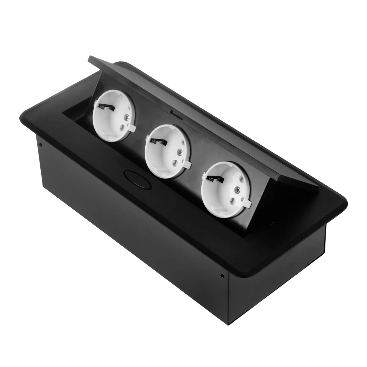 

1Pcs Conference Room Socket 3 European Sockets Damped Spring 45 Degree Pop-Up Outlet Stylish Aluminum for Business Travel