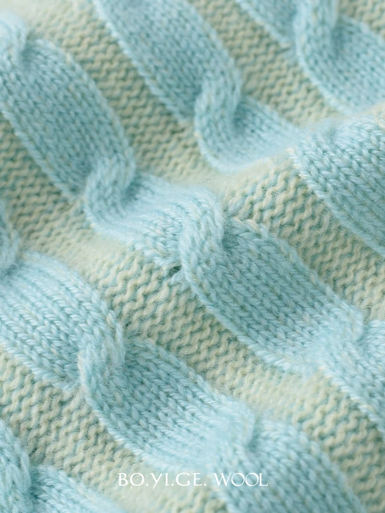 Primavera e outono novo produto suéter de lã, 100% lã de ovelha malha em torno do pescoço manga longa cardigan de malha