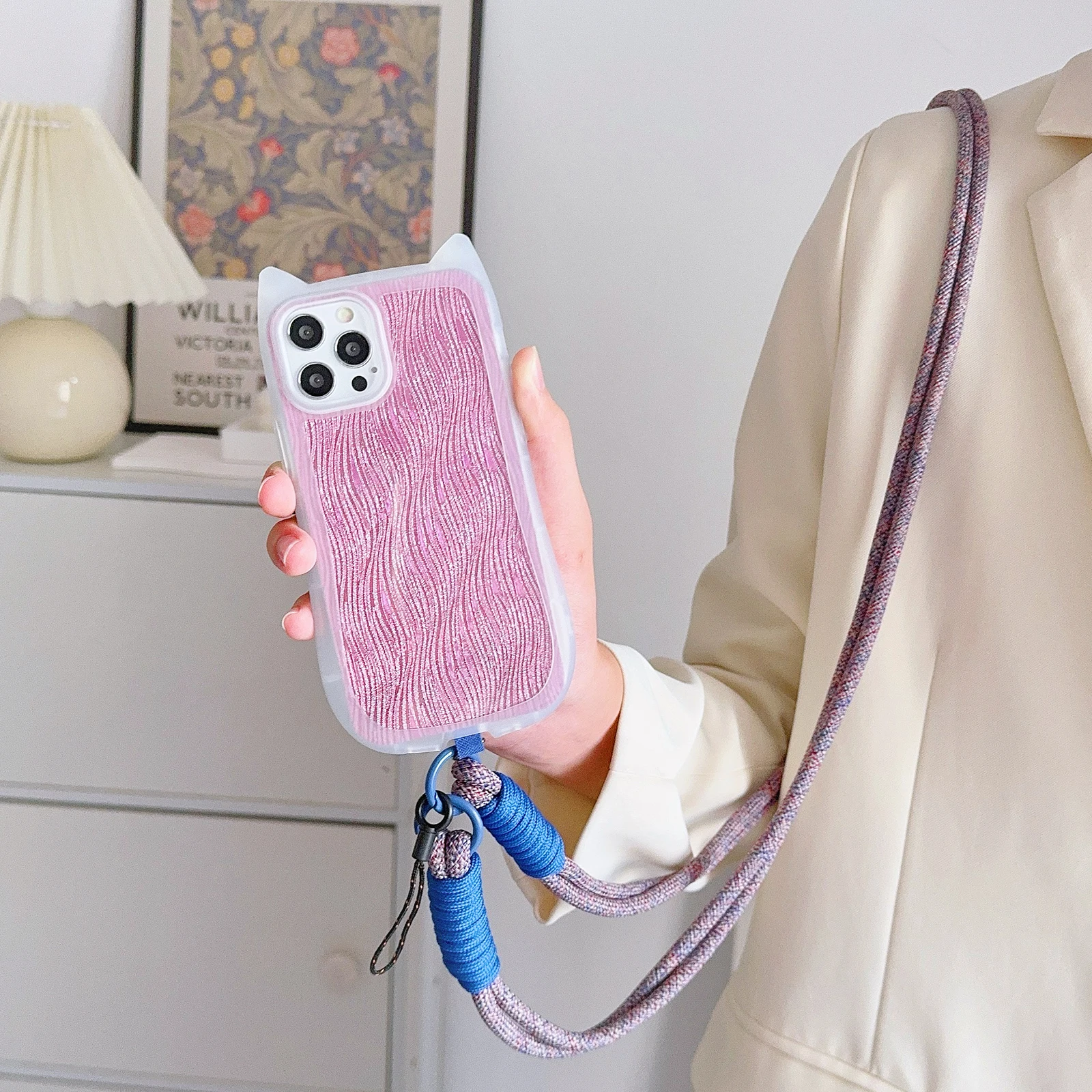 1 قطعة جديد دائم تويست اللون Xyun الهاتف العالمي الحبل قطري طويل حبل حزام الكتف الرقبة متعددة الأغراض مكافحة فقدان حبل