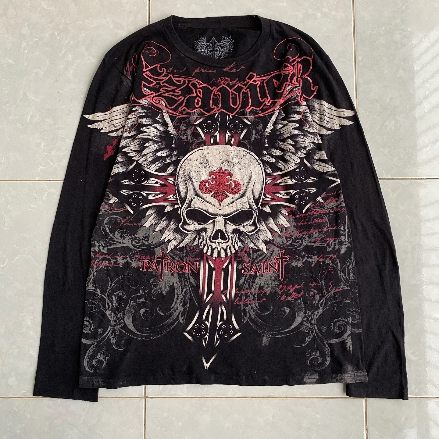Affliction Long Sleeve T Shirt Y2K Gothic Fashion Round Neck Oversized Pullover Shirt New Men Women Casual Tops Streetwear
