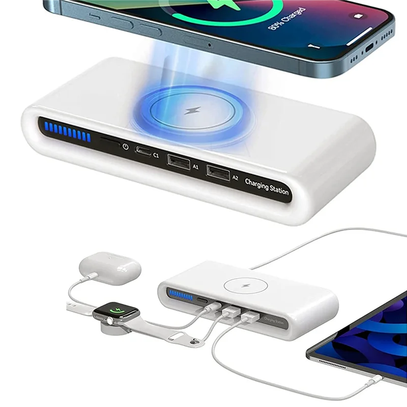 

Highly Recommended.Wireless Charger, 4-In-1 Multiport Wireless Charger Qc3.0 Fast Charge