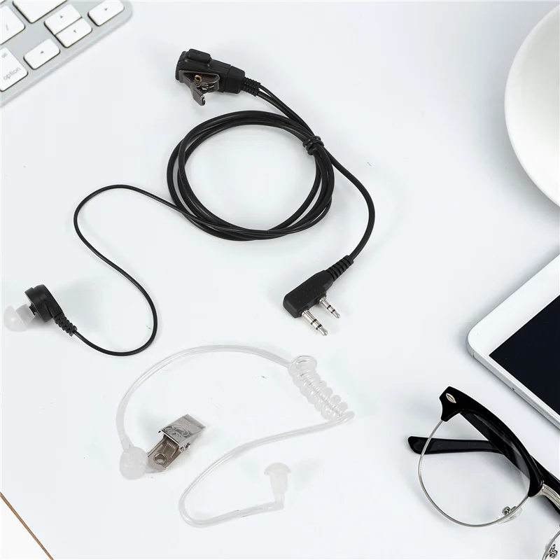 2-контактный PTT MIC гарнитура Скрытая Акустическая трубка наушники-вкладыши для Kenwood TYT Baofeng UV-5R CB радио аксессуары