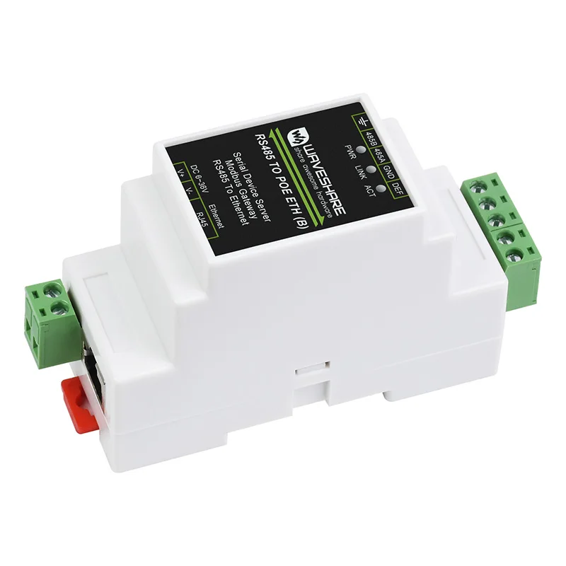 Imagem -02 - Servidor Serial Industrial Modbus Mqtt Json Suporte de Montagem em Trilho com Função Poe Rs485 a Rj45 Ethernet Tcp ip Opcional