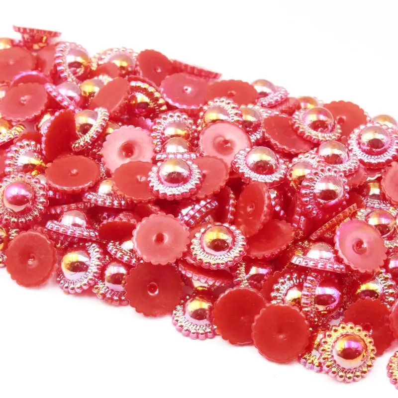 50-300PCS Flat Plastic Beads Lmitation Pearls For Clothing Bag Decoration Accessories DIY Handmade Make Hairpin Crafts Material