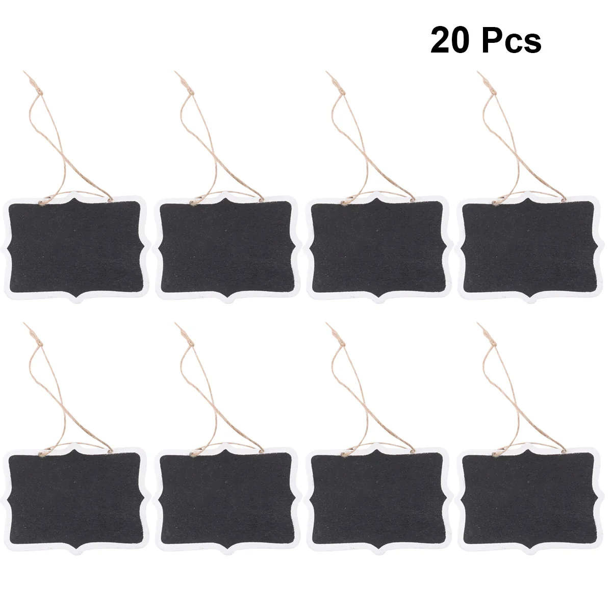 

20Pcs Wooden Mini Double Sided Blackboard Hanging Signs Reusable Message Board for Weddings Crafts Party Decor