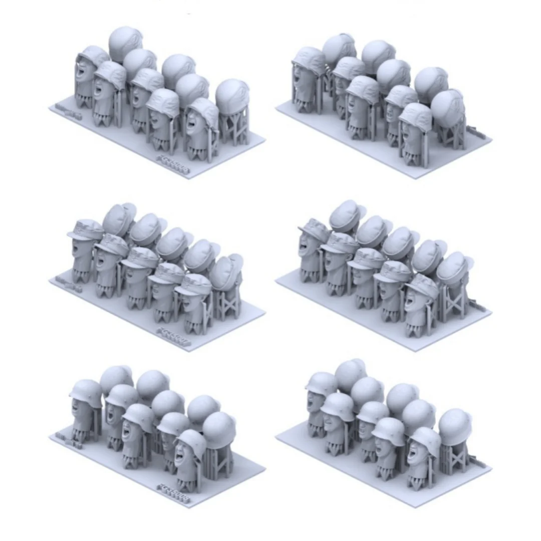 Galaxy 1/35 German Wehrmacht Shouting Heads Set 3D Print Resin Model Modified Parts for Modeler Hobby Figure DIY Accessories