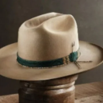 Ribbon Denim Style Wool Felt Hat Western Cowboy Hat