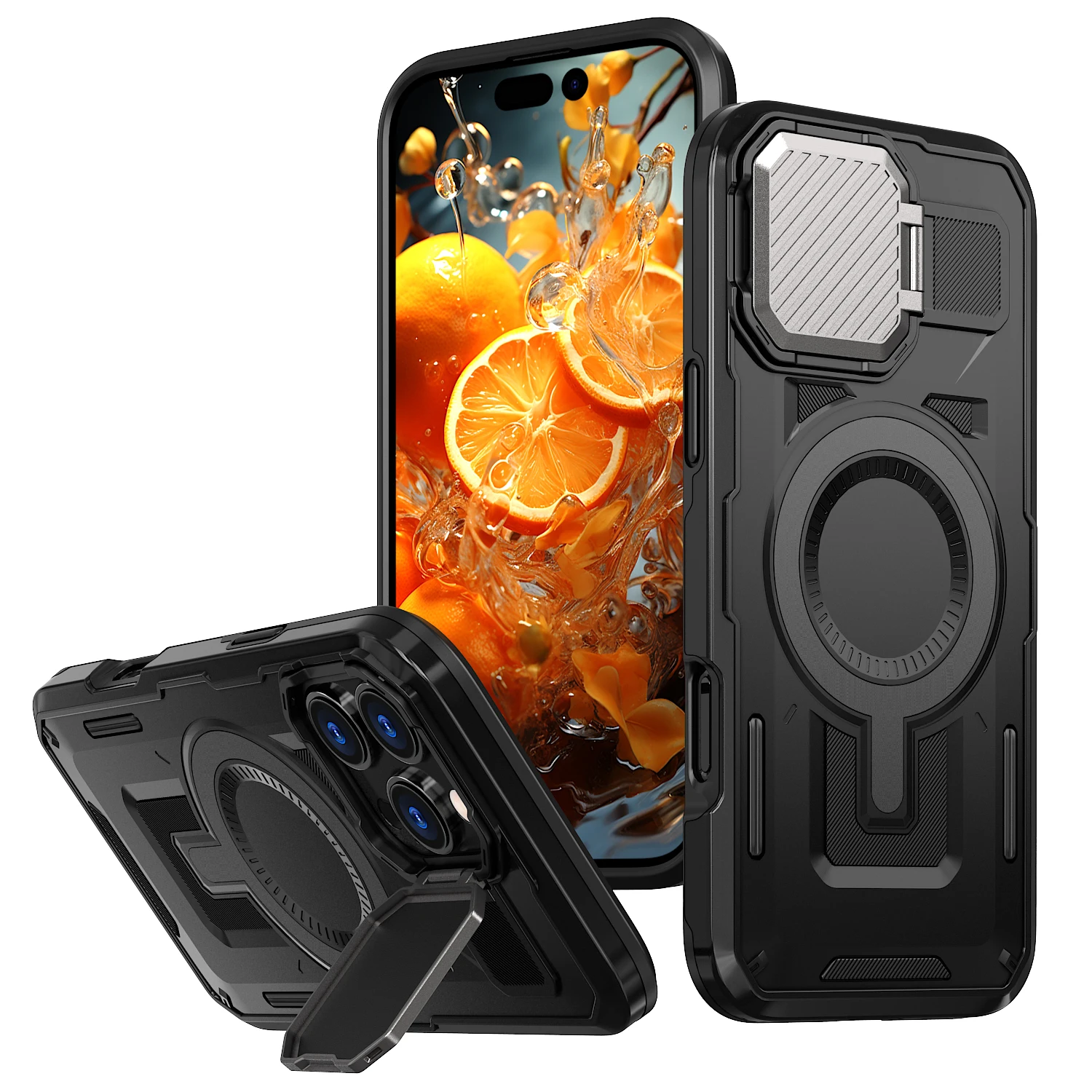 Hülle für iPhone 18 Pro Max, 18 Pro, 17e, 16e, 16 Pro, 15, 14 mit Kamera-Ständer, magnetischer Funktion, stoß- und kratzfest, schützende Hartschale – Detail 10
