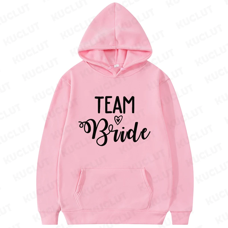 Team Bride Print Women Hoodies Harajuku Oversize Hoody Fashion Loose Clothing Comfortable Sweatshirt Bride Bridesmaid Hoodies