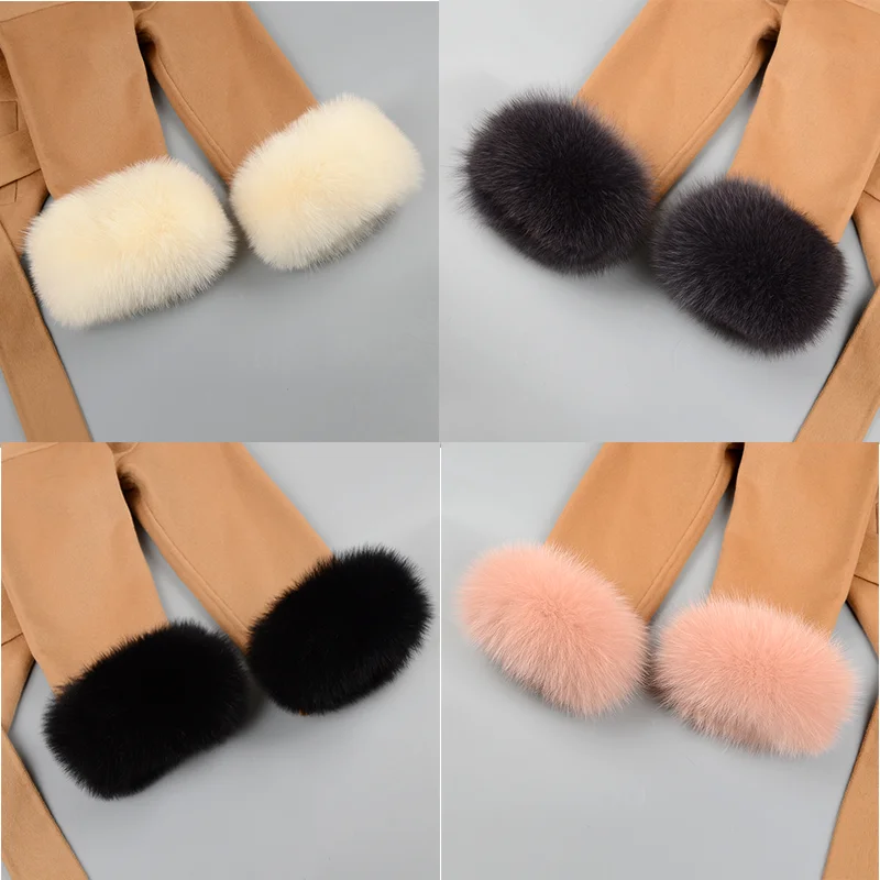 

Fox Fur Cuffs For Women Winter Warm Wrist Cuffs Thick Fluffy Fur Wrist Cuffs For Women Coat Jacket Female Keep Warm Arm Warmers