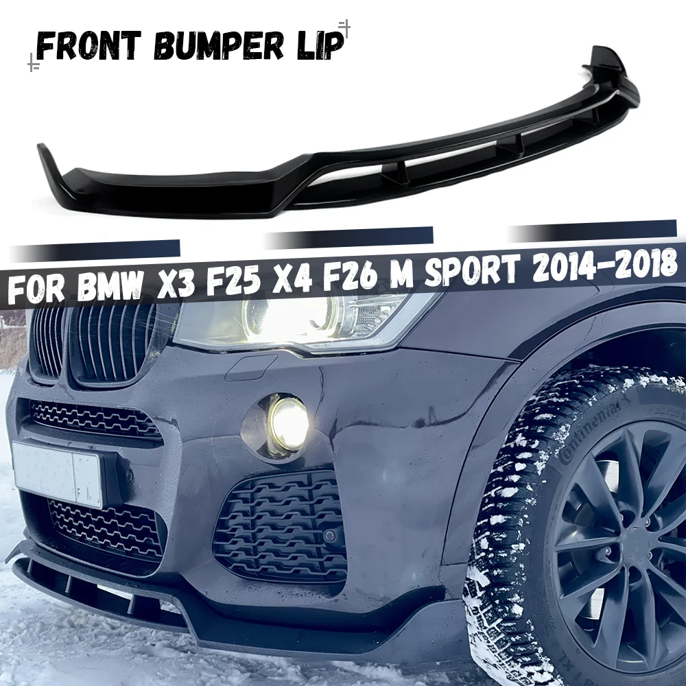 

Car Front Bumper Splitter Spoiler Lip Guard Protector Body Kit For BMW X3 F25 X4 F26 M Sport 2014 2015 2016 2017 2018