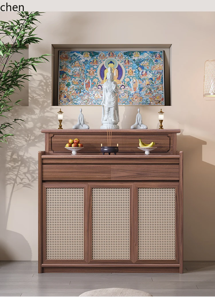 r5.20 cherry  offering table incense table household solid wood Buddhist platform Buddhist hall Gongtai Shentai offering table