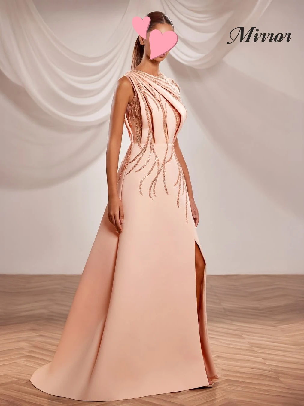 Mirror Dress Elegant Vintage Sweet Pink Beads Sexy One Shoulder New Customize Formal Occasion Prom Dress Evening Party Gowns