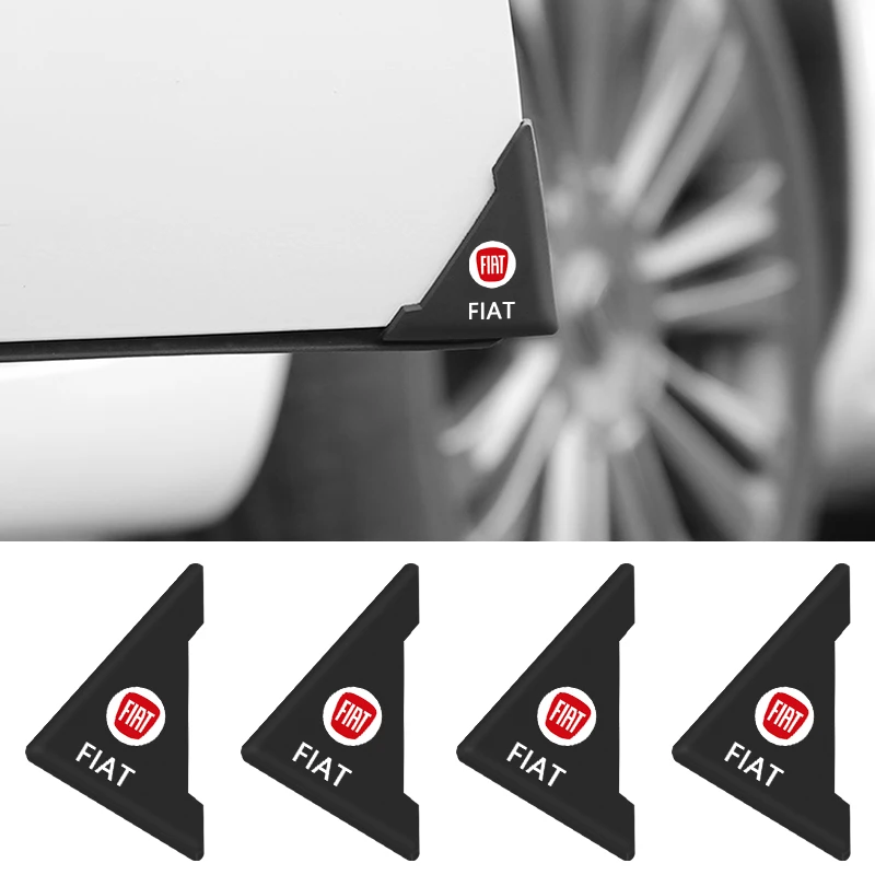 Cubierta de esquina de puerta con logotipo de coche, Protector de parachoques, pasta antiarañazos para Fiat 500 500C 500L 500X Brava Ducato Fiorino Panda Stilo, 2 uds.