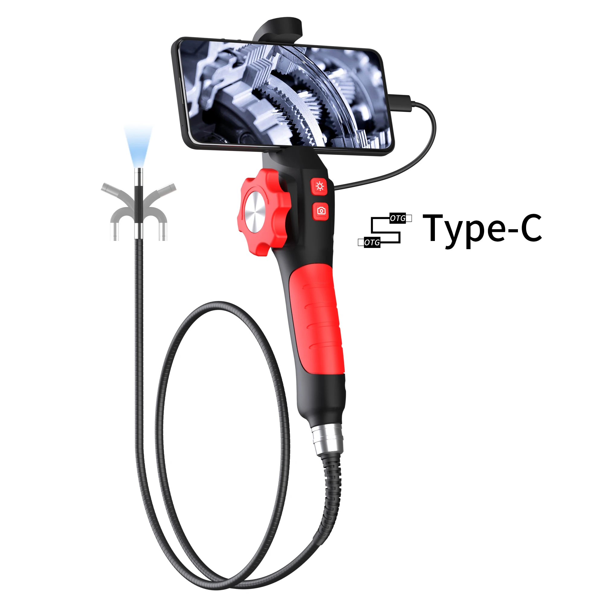 2MP 1080P  WIFI /USB 180Degree Two Way Articulate Steering Endoscope  Borescope Inspection Otoscope Camera Digital Microscope