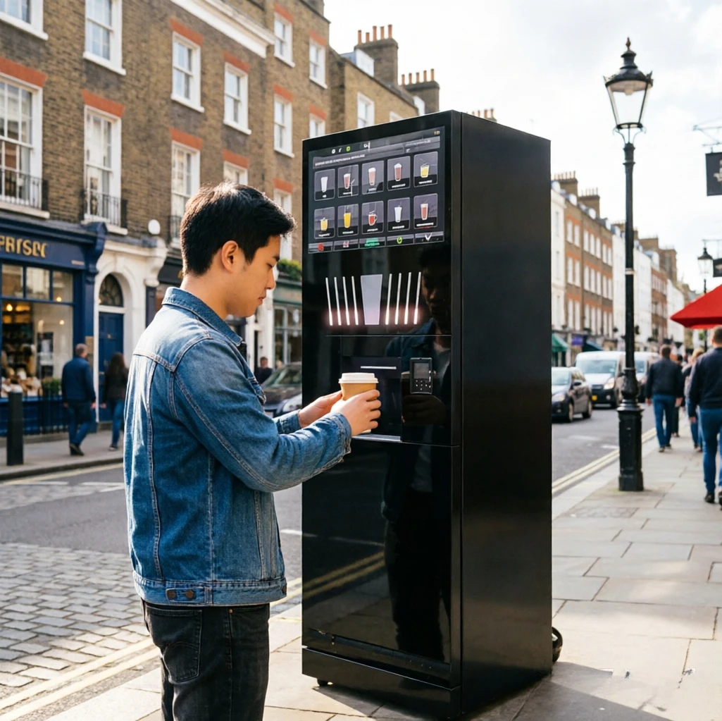 Vending Coffee Machine Touch Screen Auto Cup Drop Stainless Steel Tank Anti-drip Hot Cocoa Milk Tea Commercial Equipment